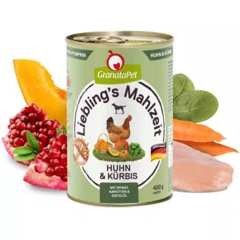 Huhn & Kürbis- mit Kürbis, Spinat, Karotten und Distelöl - Liebling`s Mahlzeit